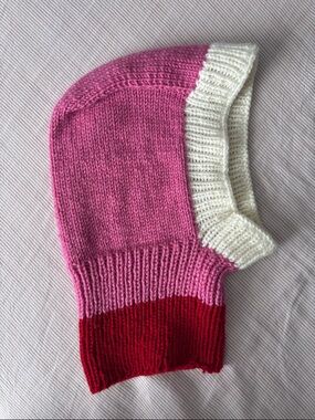Handmade Colorblock Knit Hood/Balaclava